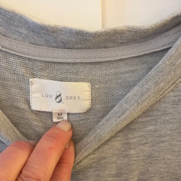 Lou & Grey Casual/Lounge Gray T-Shirt Dress - Picture 5 of 7